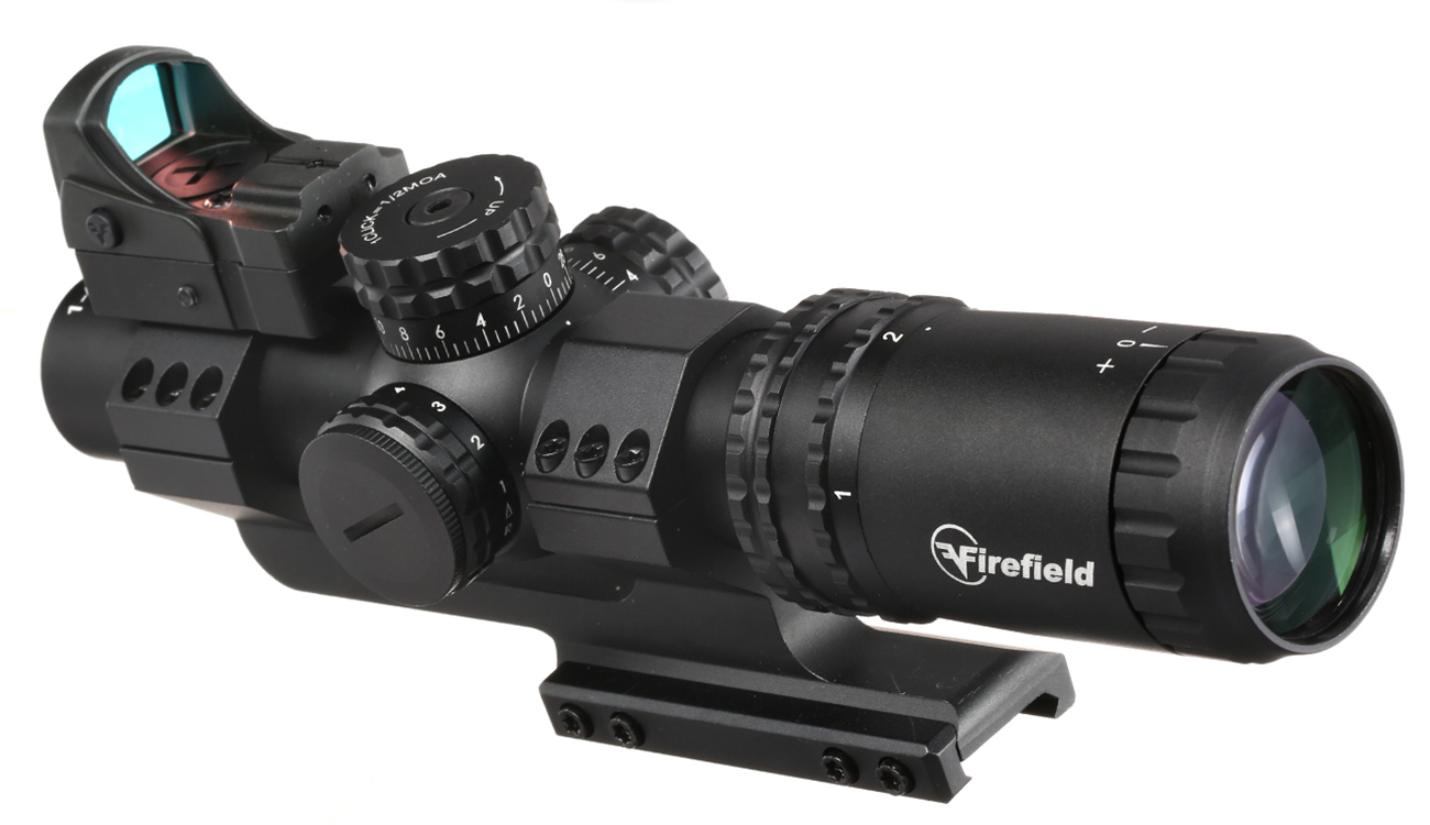 Firefield RapidStrike 1-4x24 Circle-Dot Zielfernrohr beleuchtet mit Reflexvisier inkl. 20-22mm Cantilever Mount schwarz Bild 3