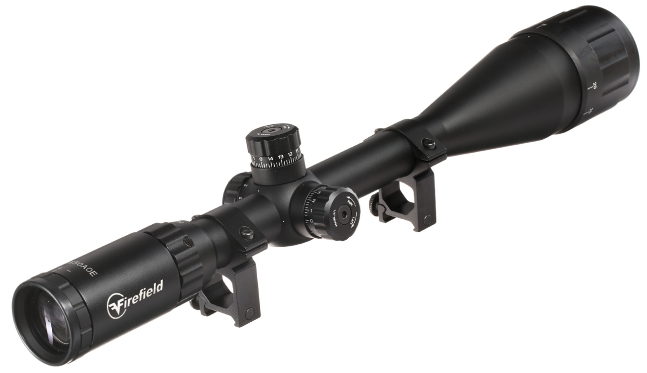 Firefield Tactical 10-40x50AO IR Mil-Dot Zielfernrohr beleuchtet inkl. 20-22mm Ringe schwarz Bild 1