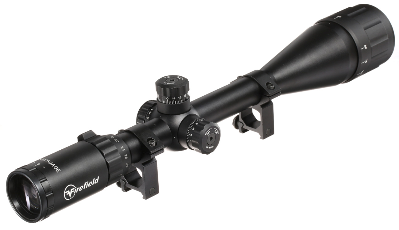 Firefield Tactical 8-32x50AO IR Mil-Dot Zielfernrohr beleuchtet inkl. 20-22mm Ringe schwarz Bild 1