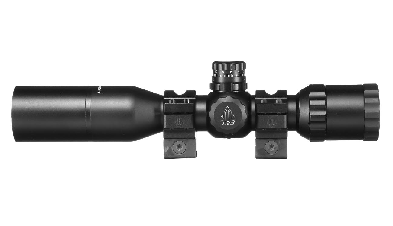 UTG 3-9x32 Bug Buster Zielfernrohr Side AO / Mil-Dot inkl. 11mm Dovetail Ringe schwarz Bild 4