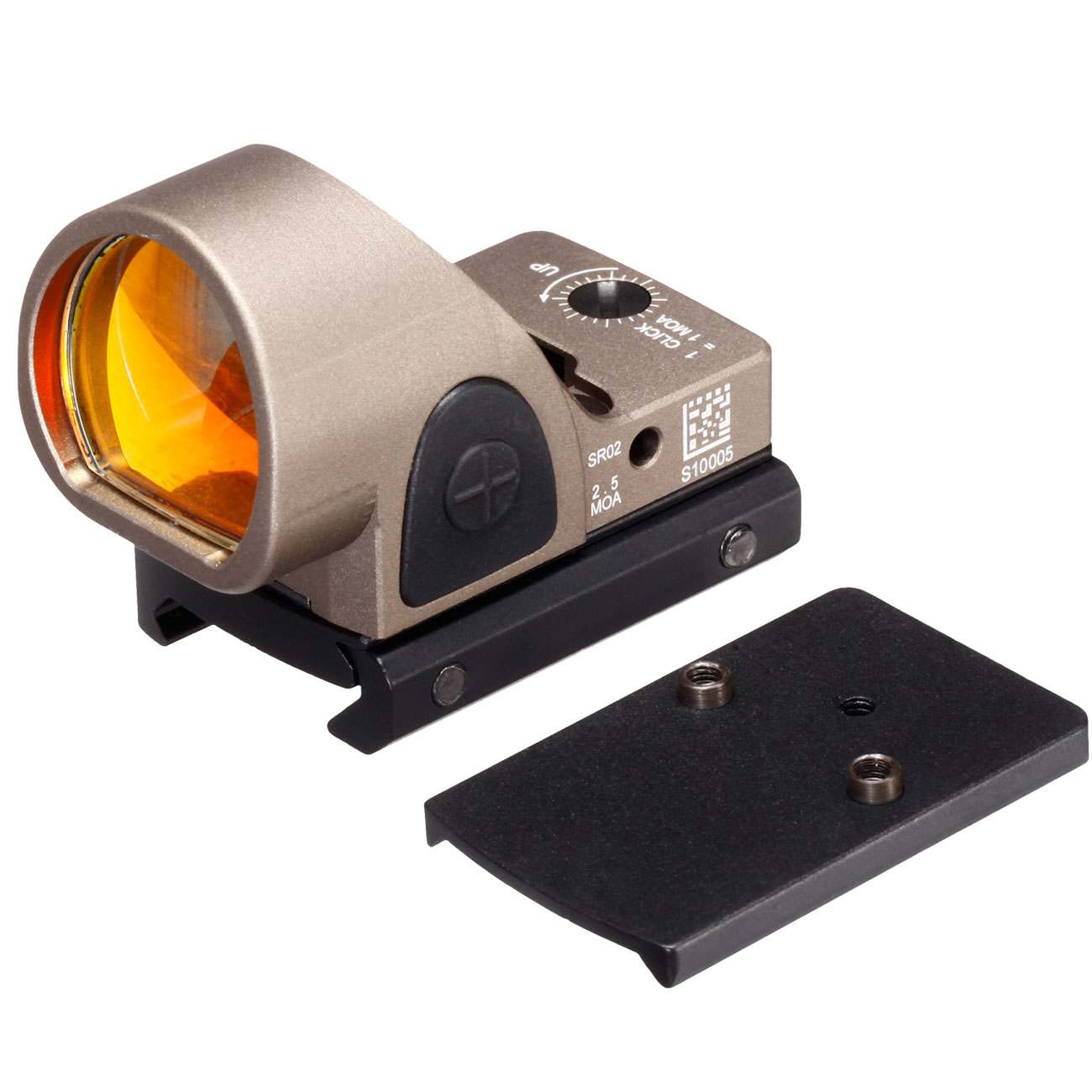 Aim-O SRO-Sight Type Micro Red Dot inkl. 20 - 22 mm + Pistolenhalterung tan AO 6010-DE