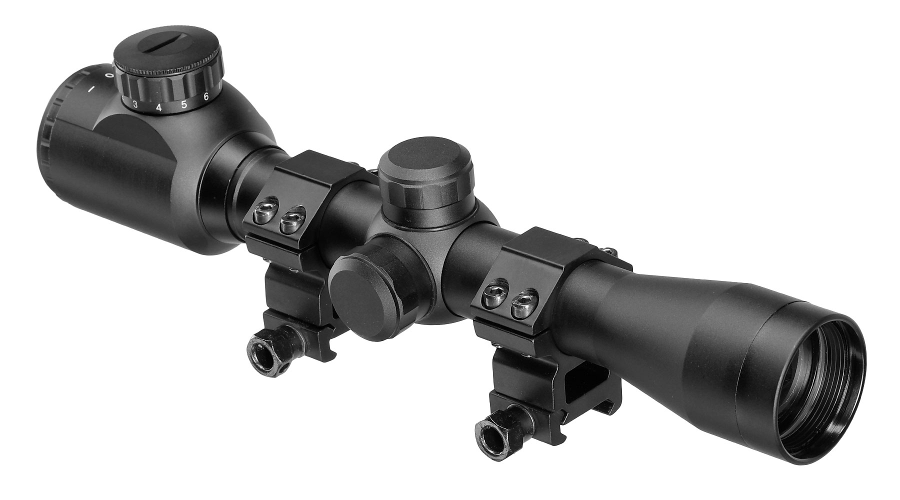 Nuprol Optics 4x32IR Mil-Dot Zielfernrohr beleuchtet inkl. 20-22mm / 11mm Ringe schwarz