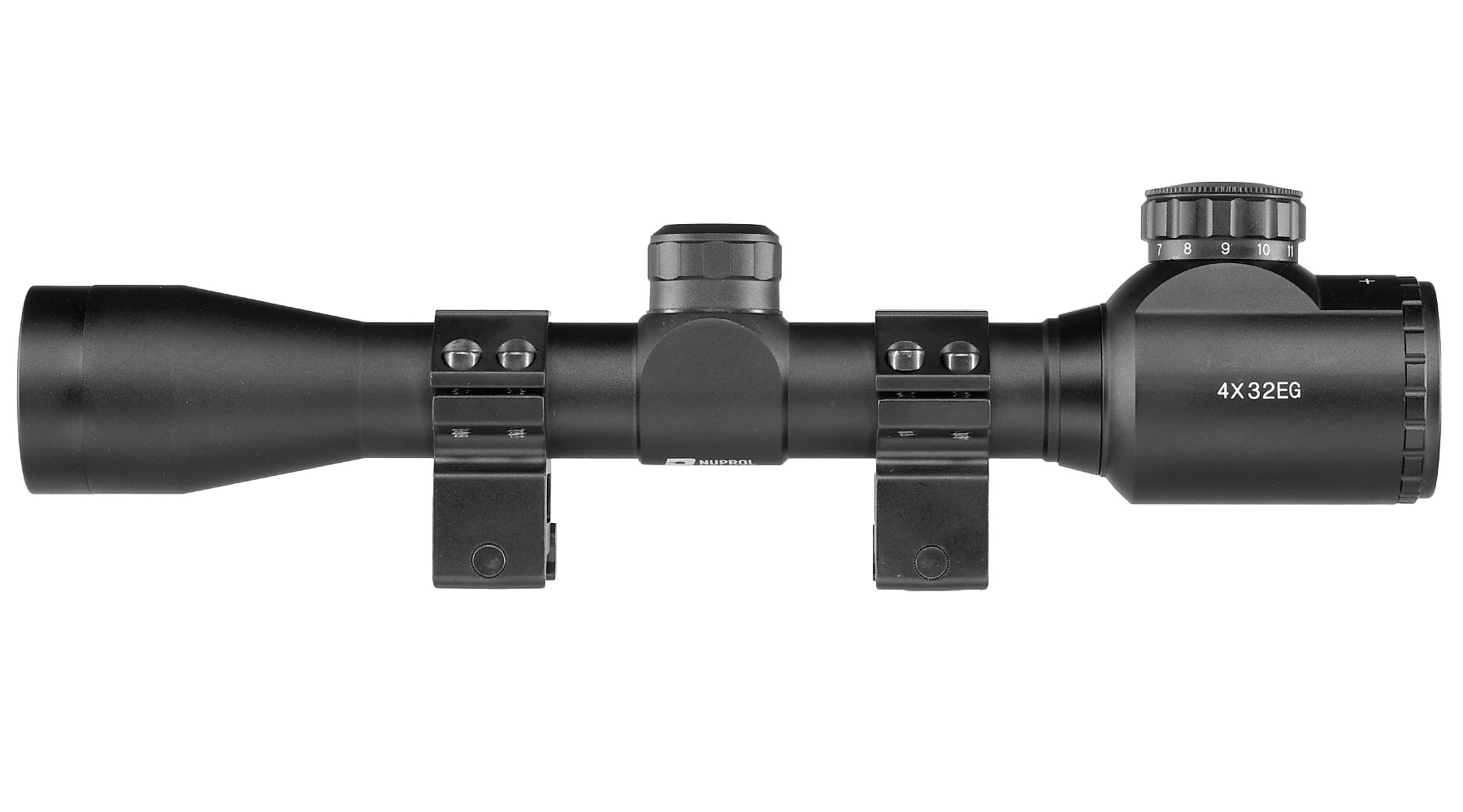 Nuprol Optics 4x32IR Mil-Dot Zielfernrohr beleuchtet inkl. 20-22mm / 11mm Ringe schwarz Bild 4