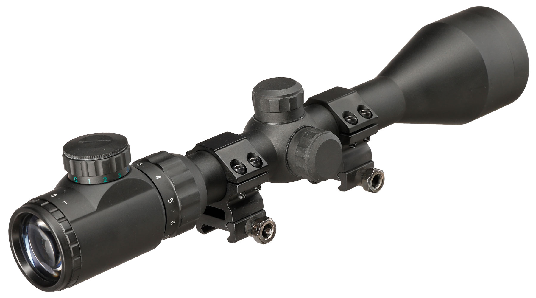 Nuprol Optics 3-9x50IR Mil-Dot Zielfernrohr beleuchtet inkl. 20-22mm / 11mm Ringe schwarz Bild 2