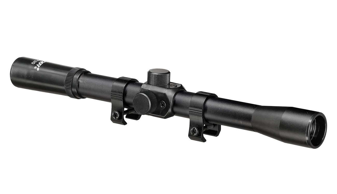 Leader 4x20 Duplex Zielfernrohr inkl. 11mm Ringe schwarz Bild 1