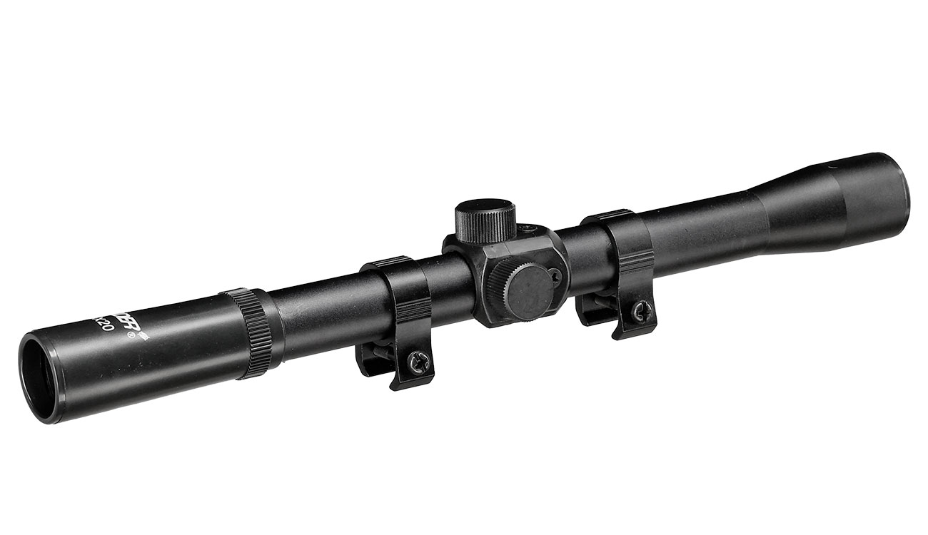 Leader 4x20 Duplex Zielfernrohr inkl. 11mm Ringe schwarz Bild 2