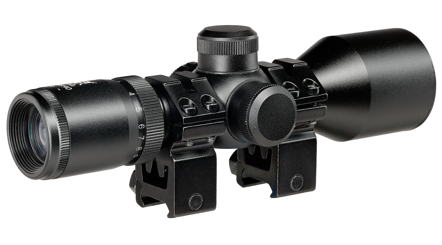 Delta Armory 3-9x40 Mil-Dot kompakt Zielfernrohr beleuchtet inkl. 20 - 22 mm Ringe schwarz Bild 2