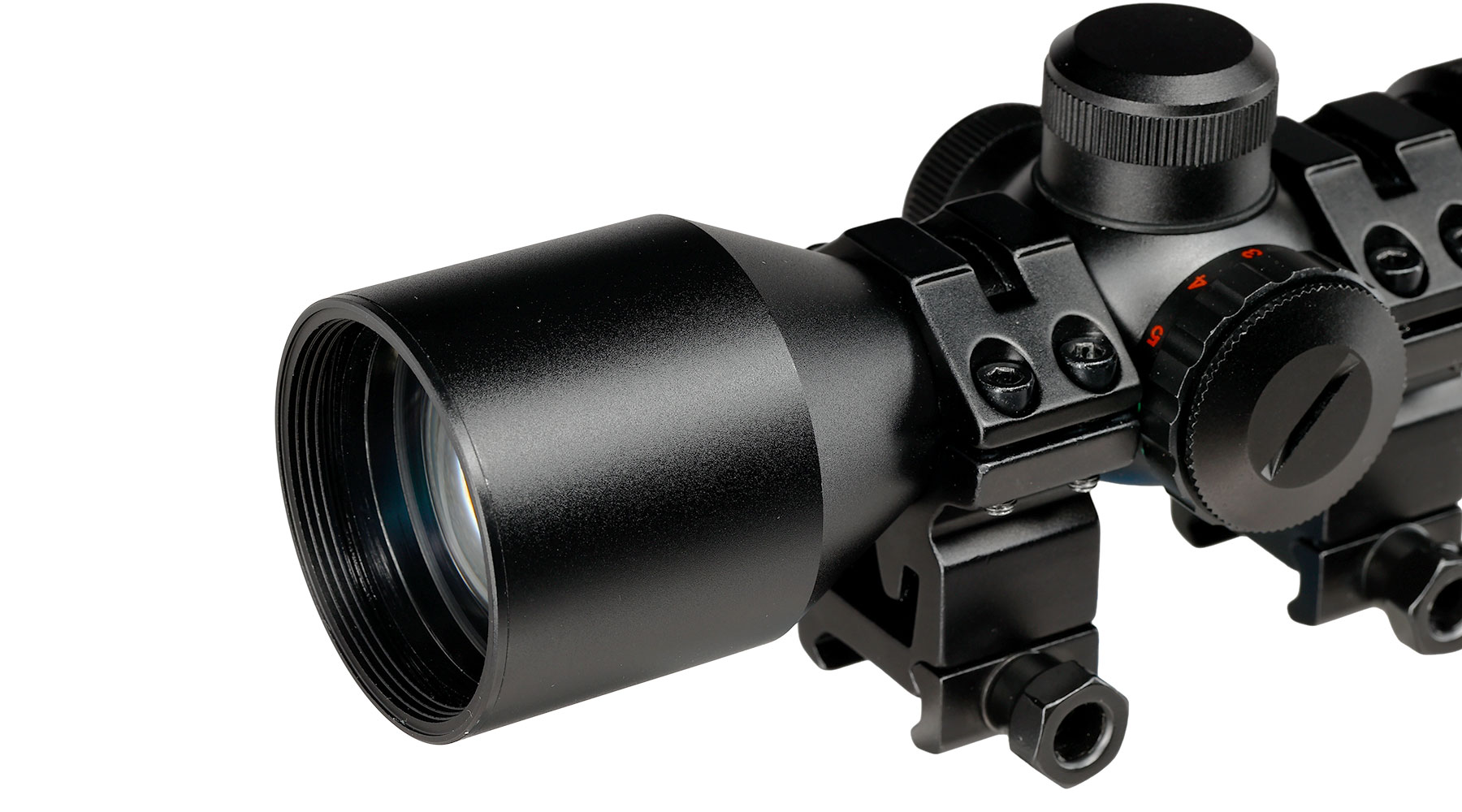 Delta Armory 3-9x40 Mil-Dot kompakt Zielfernrohr beleuchtet inkl. 20 - 22 mm Ringe schwarz Bild 8