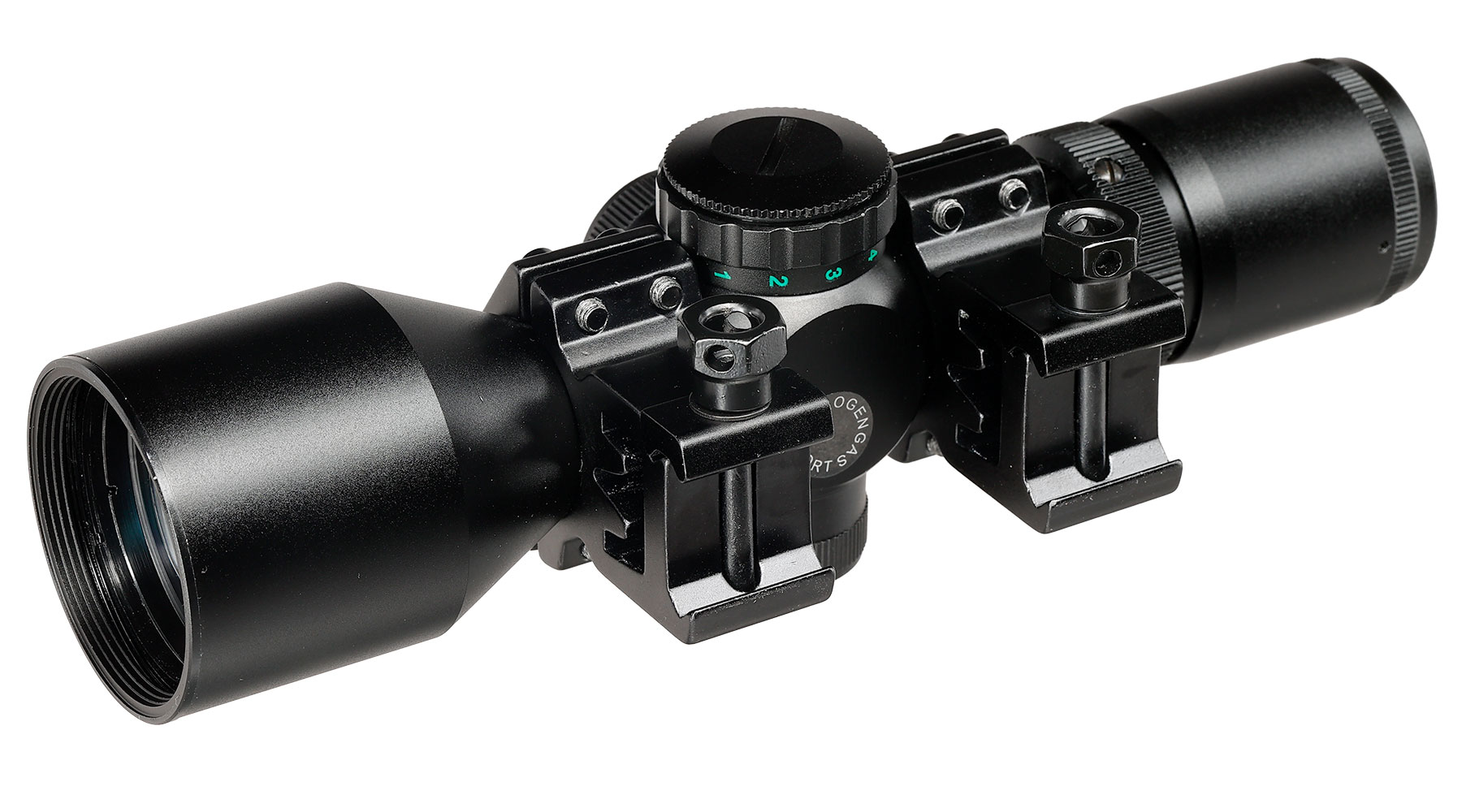 Delta Armory 3-9x40 Mil-Dot kompakt Zielfernrohr beleuchtet inkl. 20 - 22 mm Ringe schwarz Bild 9