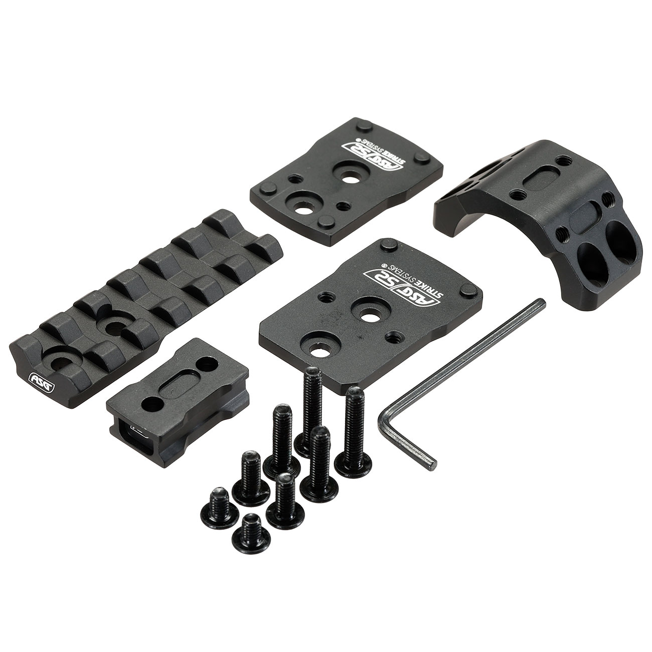 ASG / Strike Systems CNC 6061 Aluminium AOMS-01 Dual-Optik Halterung f. 30 mm Zielfernrohre schwarz