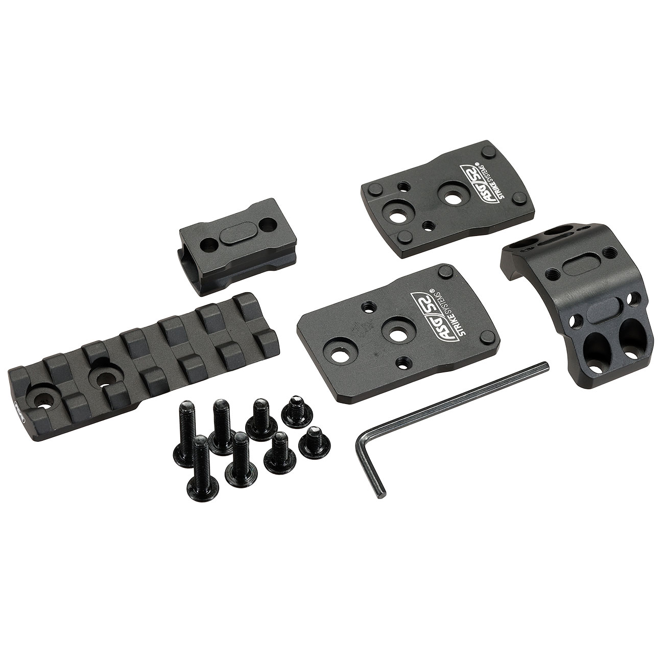 ASG / Strike Systems CNC 6061 Aluminium AOMS-01 Dual-Optik Halterung f. 30 mm Zielfernrohre schwarz Bild 1