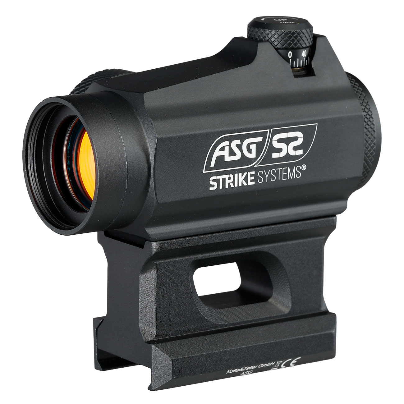 ASG / Strike Systems RDATS-01 Red-Dot mit 3 MOA Dot Absehen inkl. 20 - 22 mm Low u. High Mount schwarz