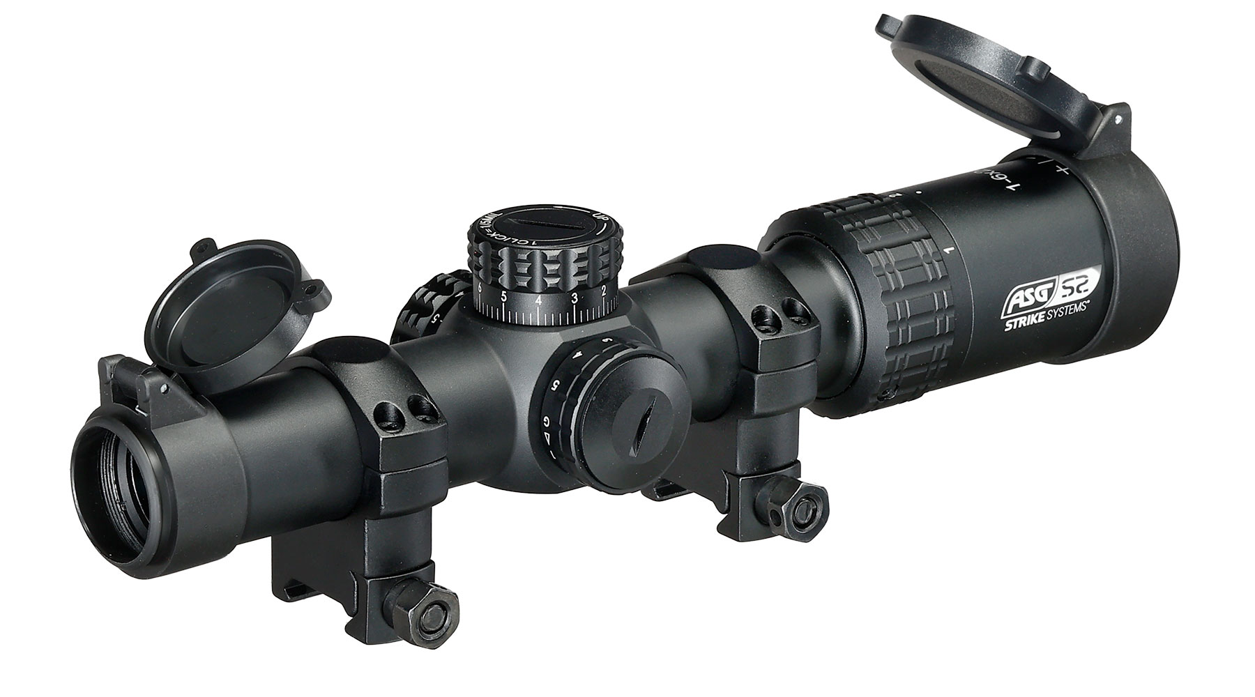 ASG / Strike Systems 1-6x24 LMTS-01 LPVO kompakt Zielfernrohr beleuchtet inkl. 20 - 22 mm Ringe schwarz