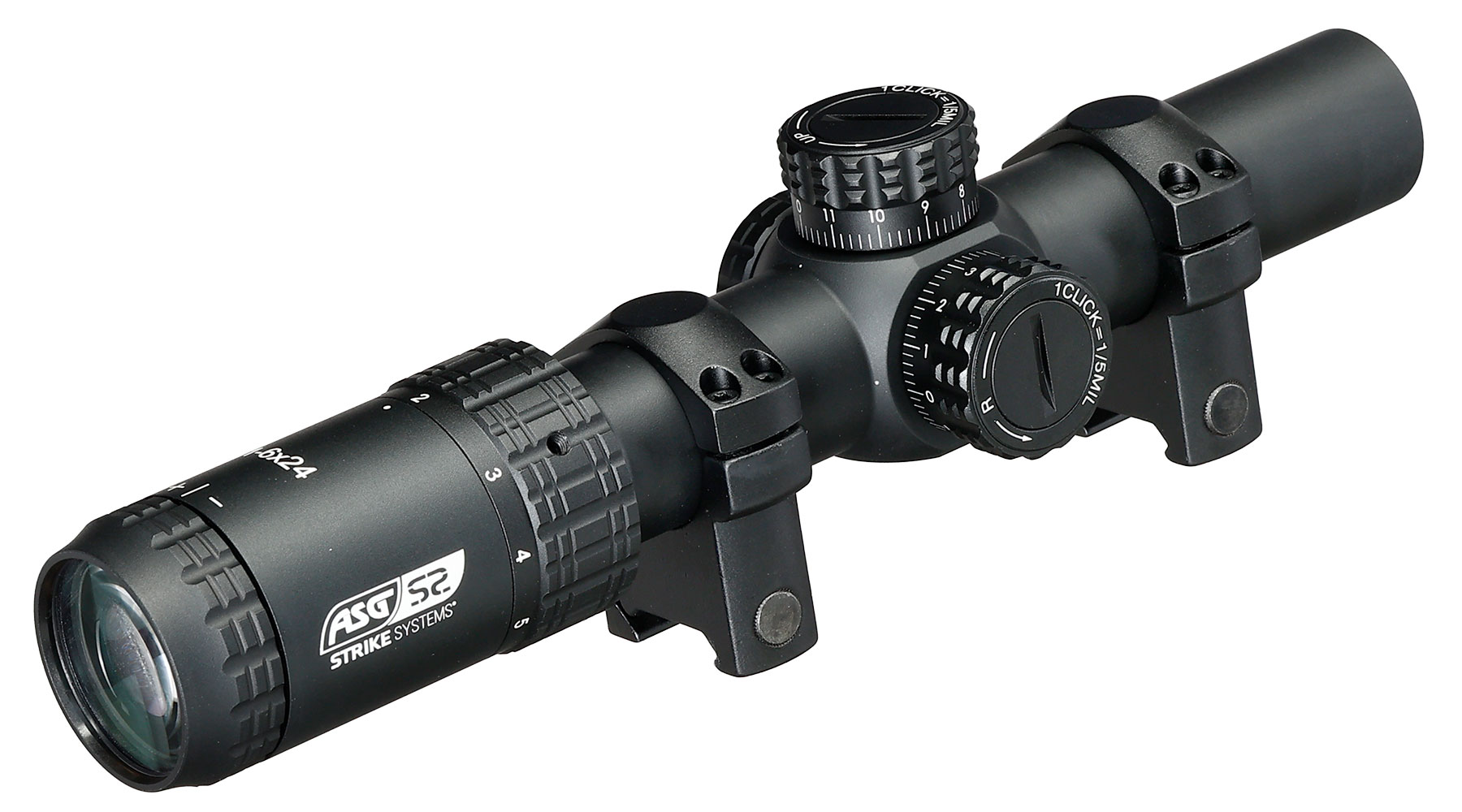 ASG / Strike Systems 1-6x24 LMTS-01 LPVO kompakt Zielfernrohr beleuchtet inkl. 20 - 22 mm Ringe schwarz Bild 3