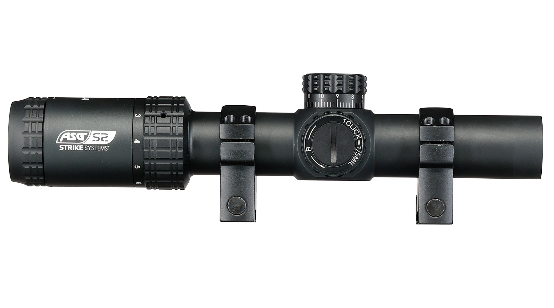 ASG / Strike Systems 1-6x24 LMTS-01 LPVO kompakt Zielfernrohr beleuchtet inkl. 20 - 22 mm Ringe schwarz Bild 5