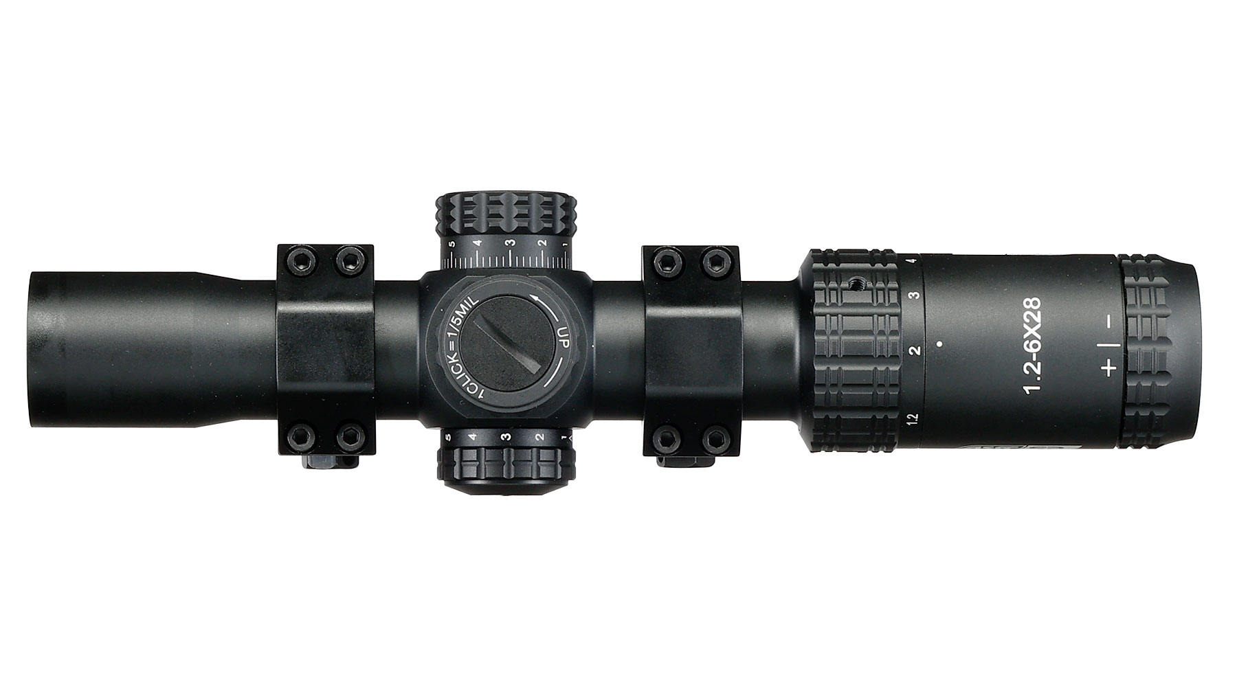 ASG / Strike Systems 1.2-6x28 LMTS-02 LPVO kompakt Zielfernrohr beleuchtet inkl. 20 - 22 mm Ringe schwarz Bild 6