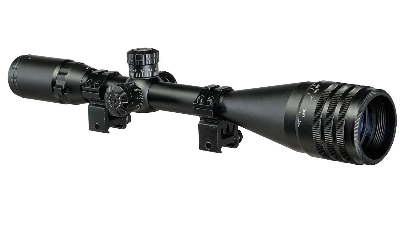 JS-Tactical 6-24x50 Rifle Scope Zielfernrohr beleuchtet inkl. 20 - 22 mm Montageringe schwarz Bild 7