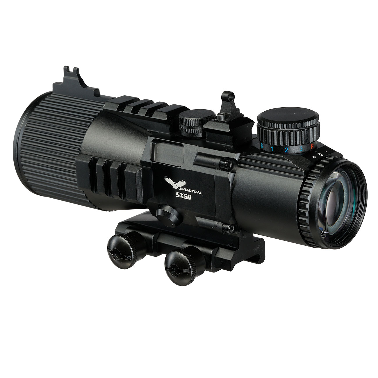JS-Tactical 5x50mm Tac-Scope Zielfernrohr beleuchtet inkl. 20 - 22 mm Halterung schwarz Bild 1