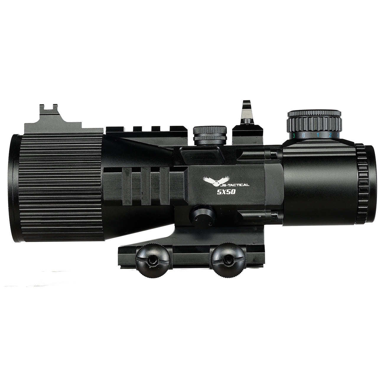 JS-Tactical 5x50mm Tac-Scope Zielfernrohr beleuchtet inkl. 20 - 22 mm Halterung schwarz Bild 2