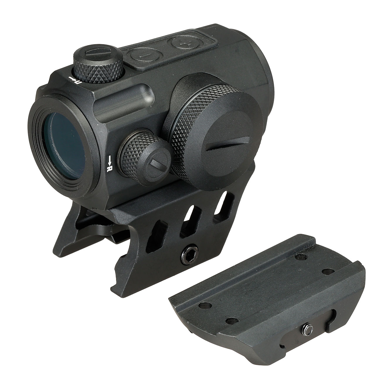 JS-Tactical R5A Red-Dot Sight inkl. 20 - 22 mm Halterung / Scope Riser schwarz