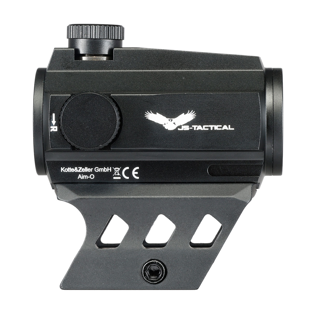 JS-Tactical R5T Red-Dot Solar Back-Up Sight inkl. 20 - 22 mm Halterung / Scope Riser schwarz Bild 4
