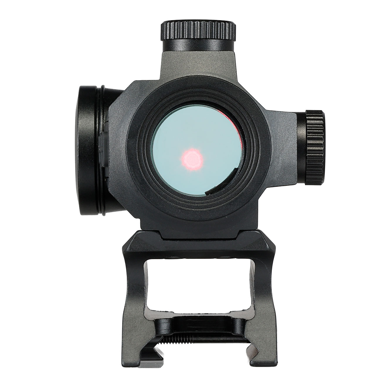 JS-Tactical R5T Red-Dot Solar Back-Up Sight inkl. 20 - 22 mm Halterung / Scope Riser schwarz Bild 8