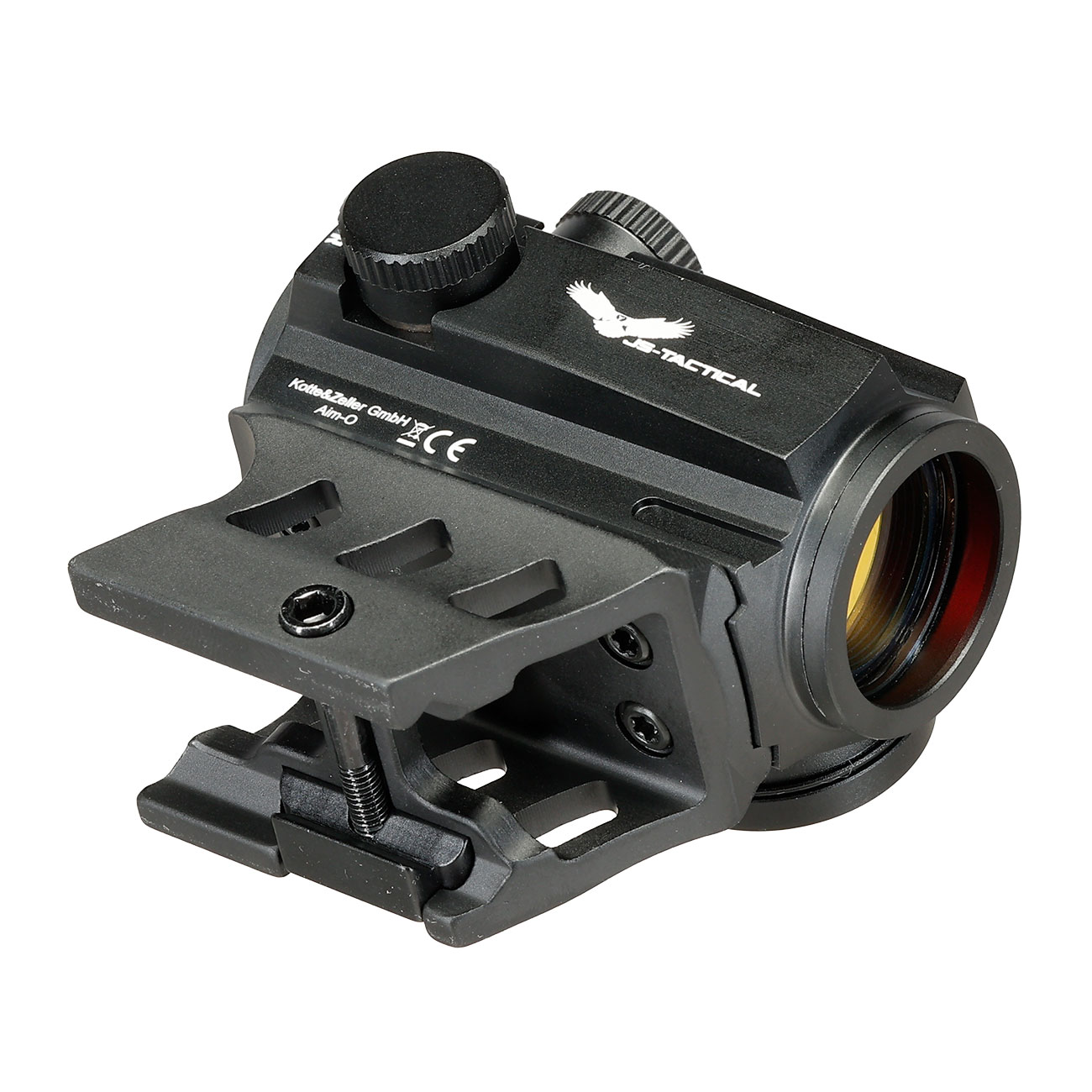 JS-Tactical R5T Red-Dot Solar Back-Up Sight inkl. 20 - 22 mm Halterung / Scope Riser schwarz Bild 9