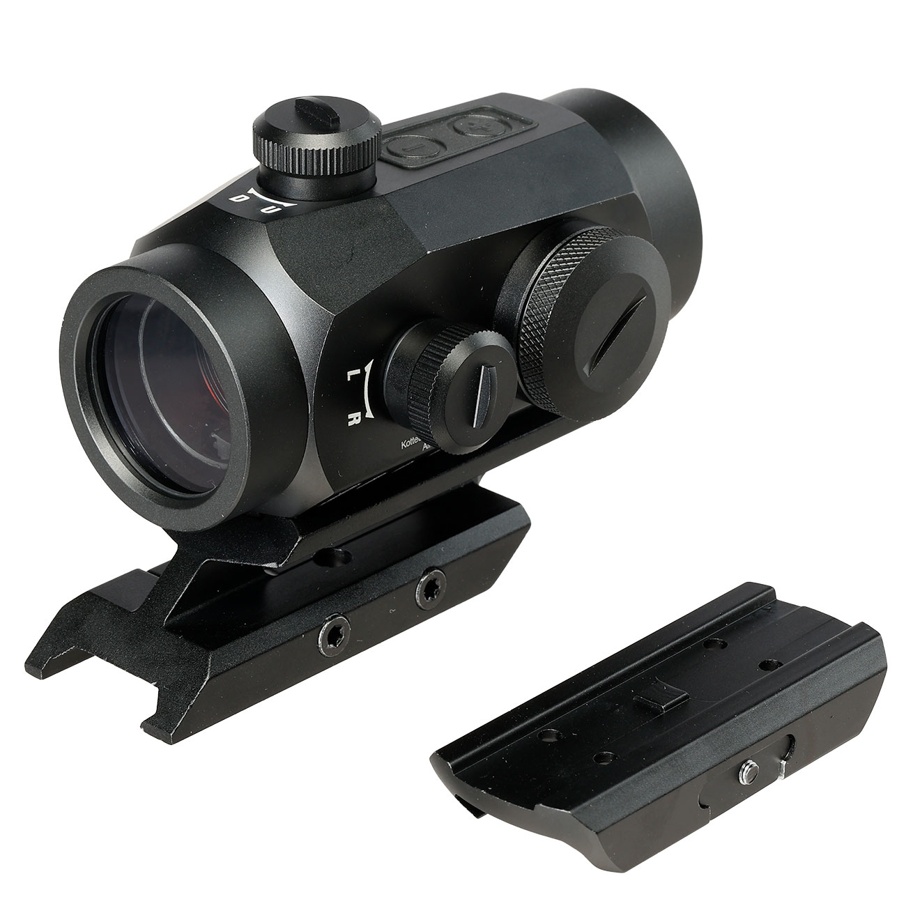 JS-Tactical R6 Red-Dot Sight inkl. 20 - 22 mm Halterung / Scope Riser schwarz