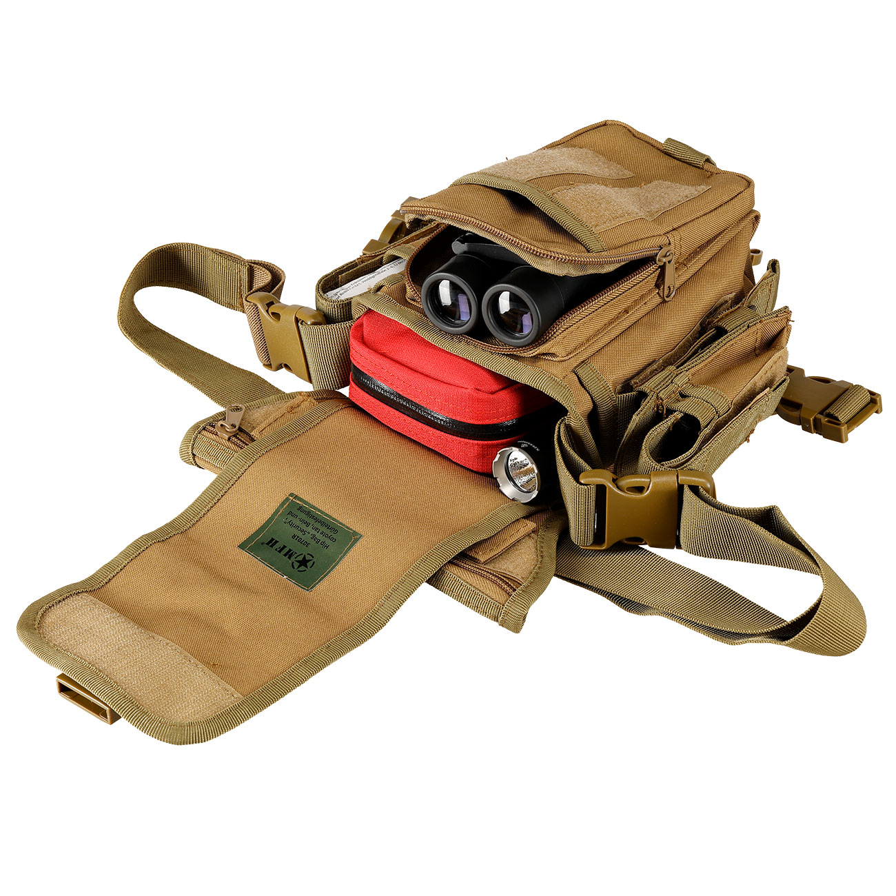 MFH Multifunktionstasche Bein und Grtelholster taktische Universal Tasche mit vielen Fchern coyote Bild 1