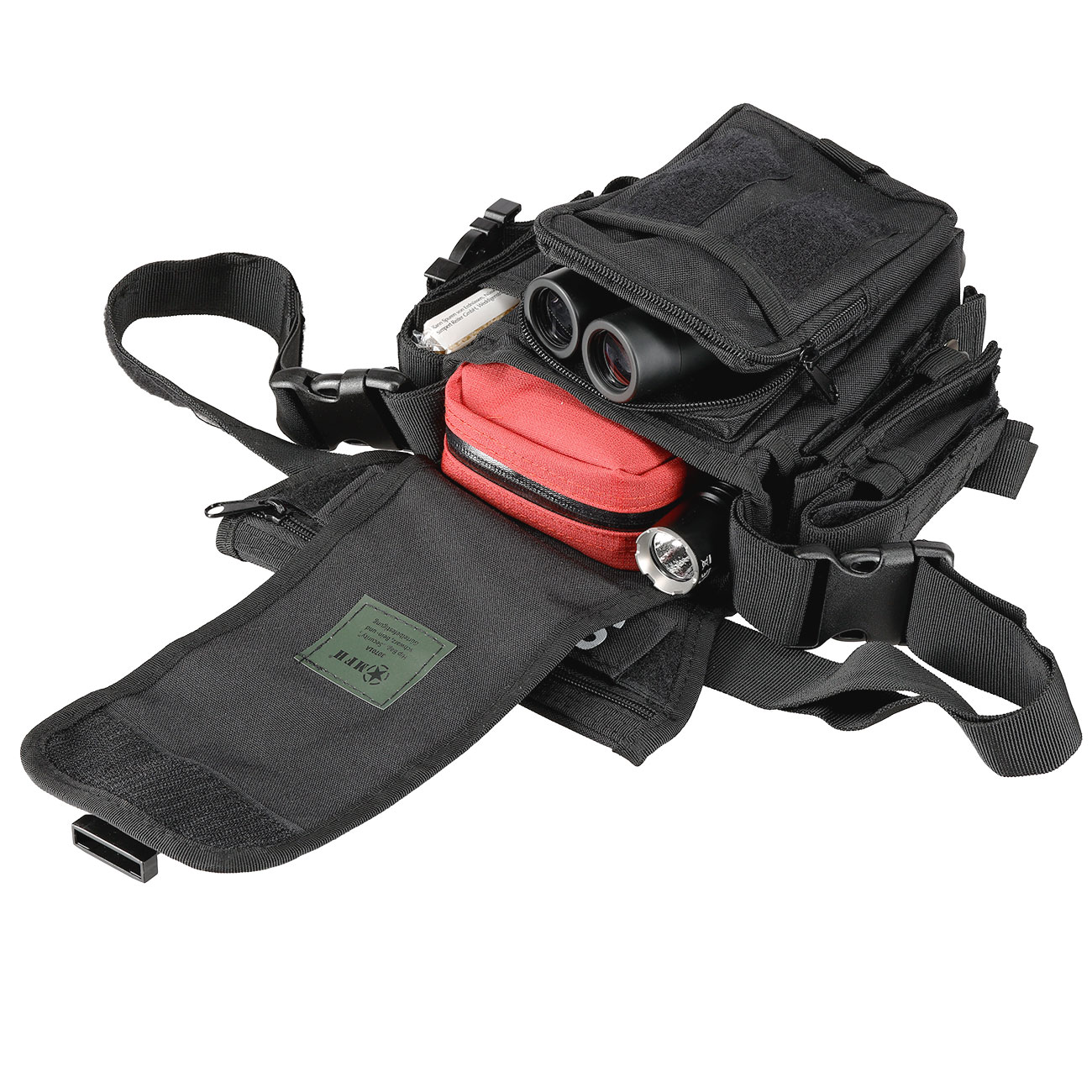 MFH Multifunktionstasche Security Bein und Grtelholster taktische Universal Tasche mit vielen Fchern schwarz Bild 3