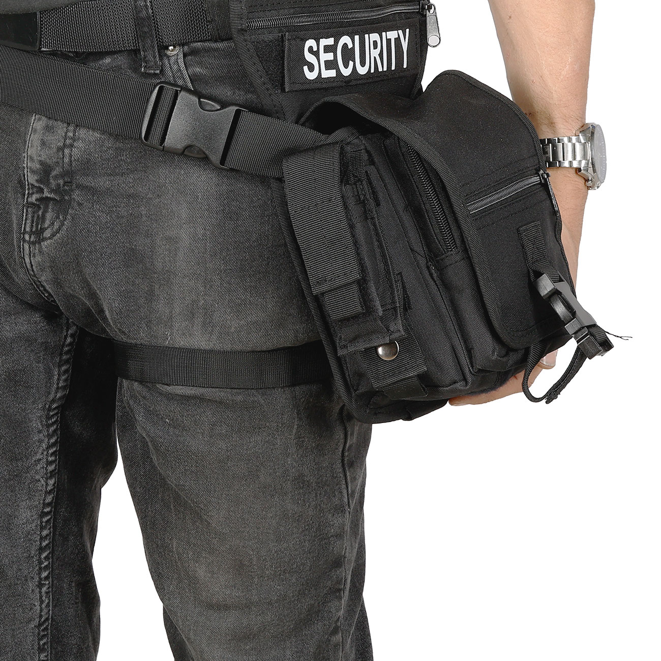MFH Multifunktionstasche Security Bein und Grtelholster taktische Universal Tasche mit vielen Fchern schwarz Bild 4