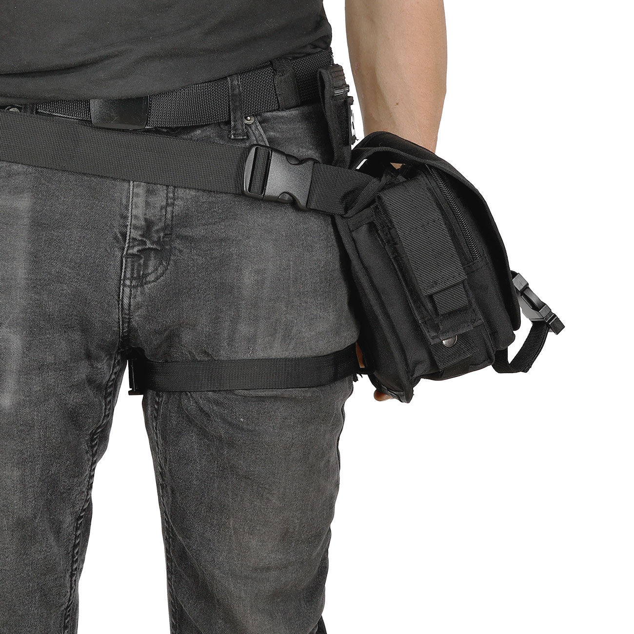 MFH Multifunktionstasche Security Bein und Grtelholster taktische Universal Tasche mit vielen Fchern schwarz Bild 5