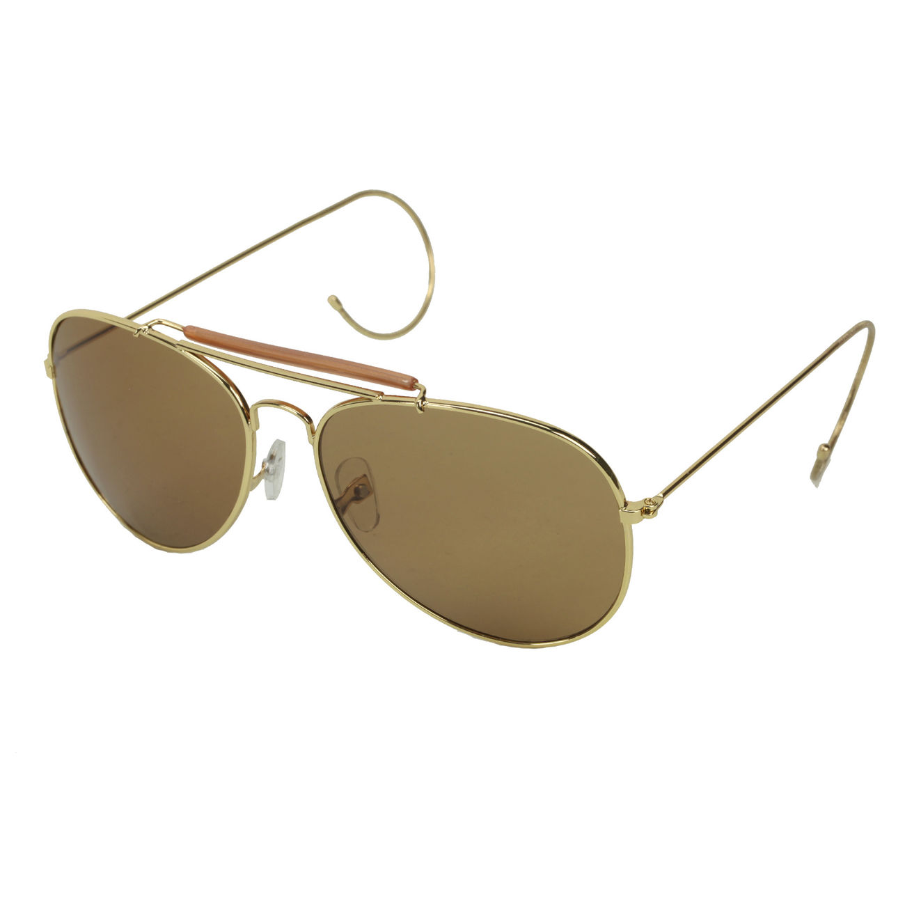 US Pilotenbrille Aviator Fliegerbrille, braune Gläser