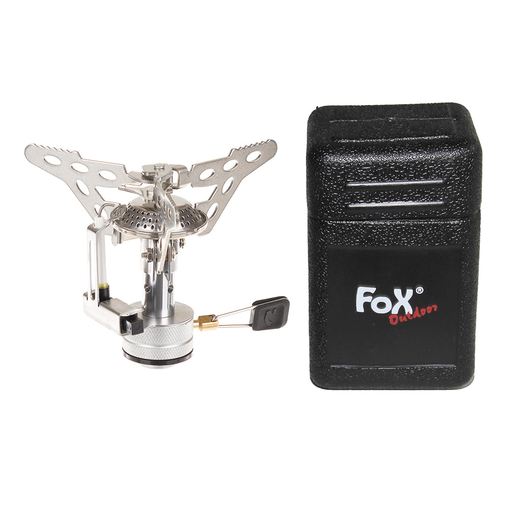 Fox Outdoor Camping-Gaskocher mit Piezoz�ndung klappbar klein