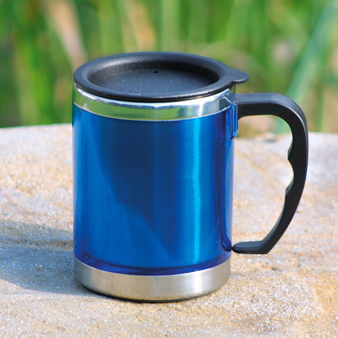 Basic Nature Thermobecher Mug Edelstahl blau mit Deckel Bild 1