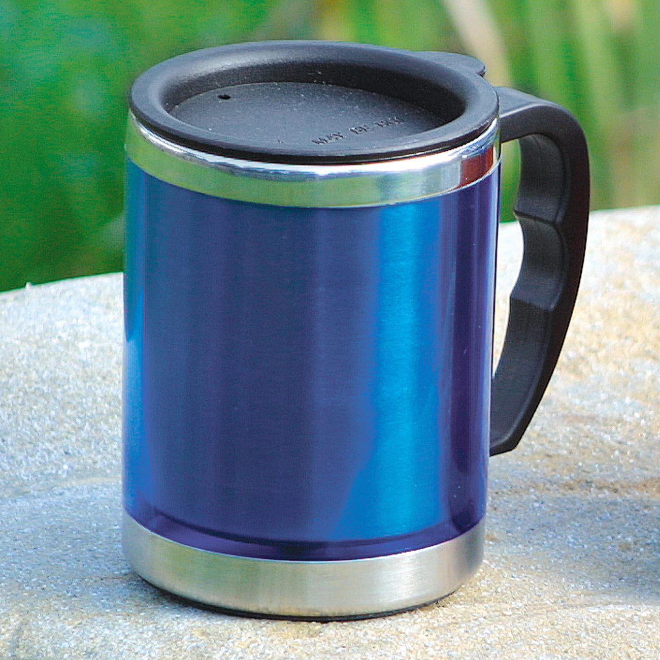 Basic Nature Thermobecher Mug Edelstahl blau mit Deckel Bild 2
