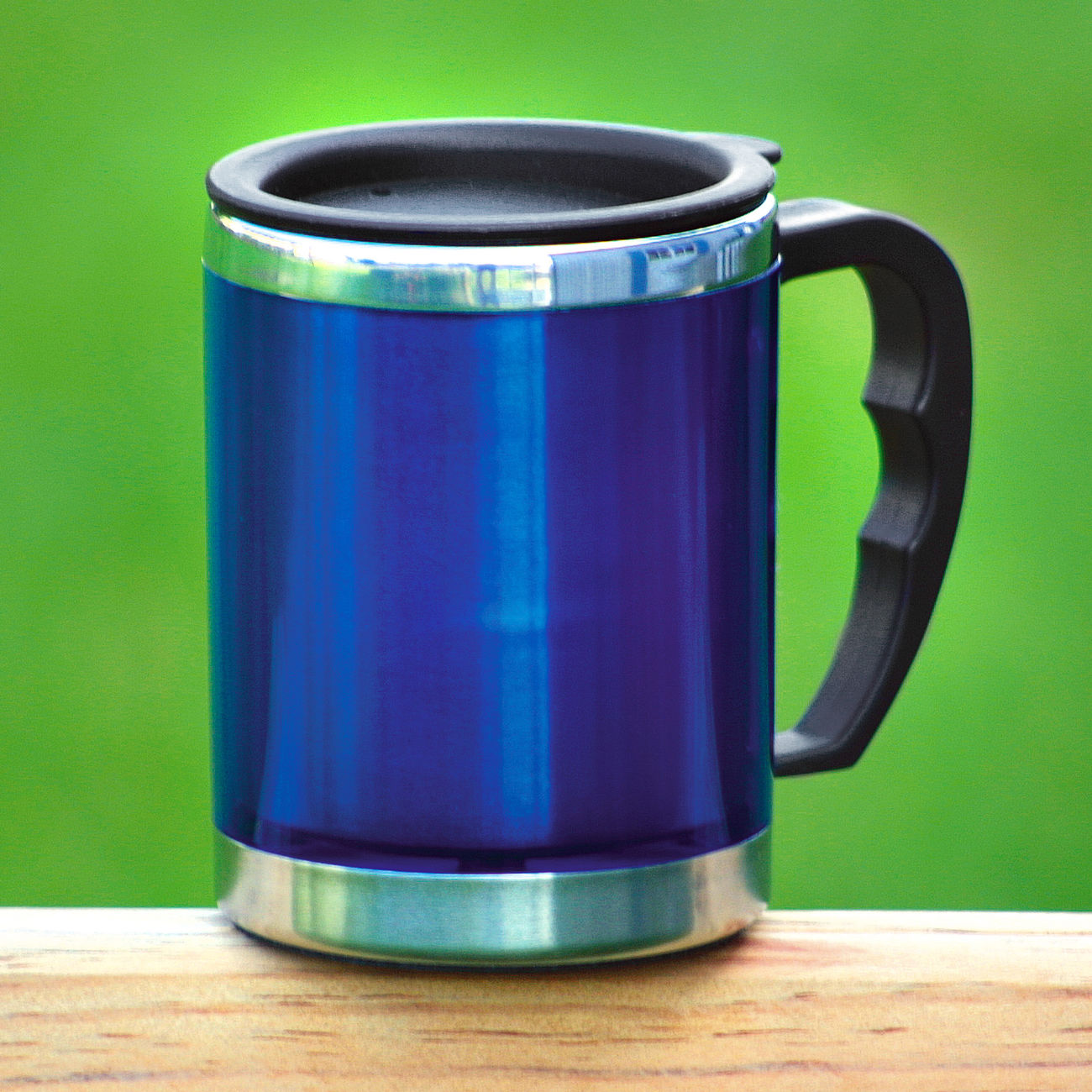 Basic Nature Thermobecher Mug Edelstahl blau mit Deckel Bild 4