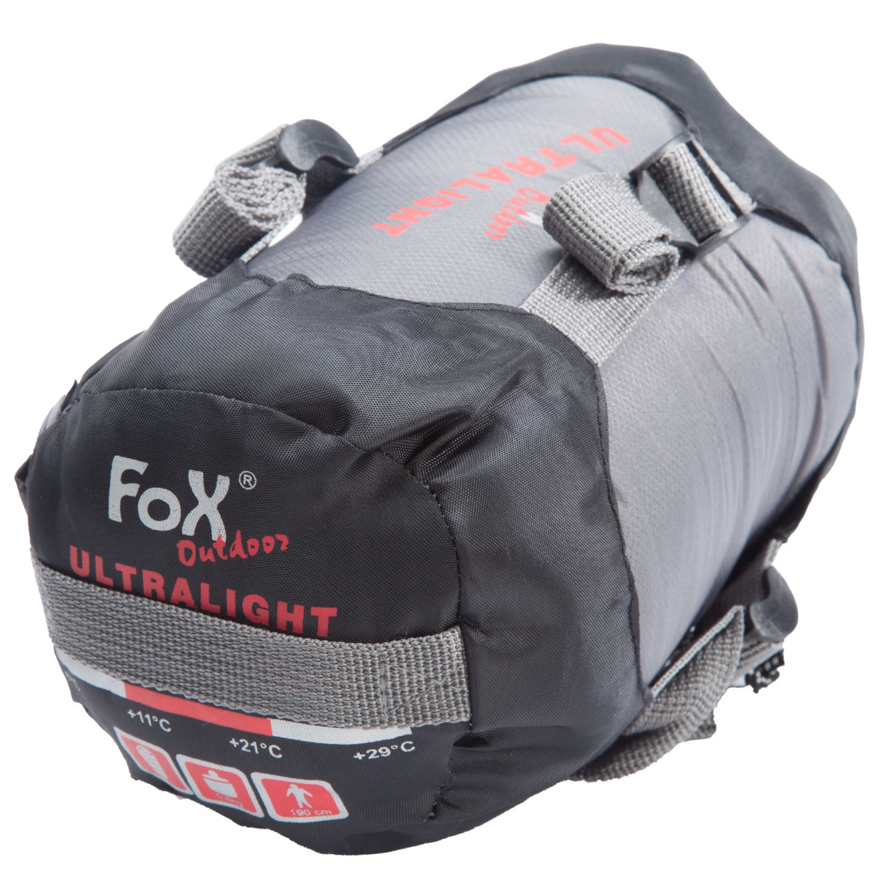 Fox Outdoor Schlafsack Ultralight mit Kompressionssack Camping schwarz-grau Fox Outdoor Schlafsack Ultralight mit Kompressionssack Camping schwarz-grau