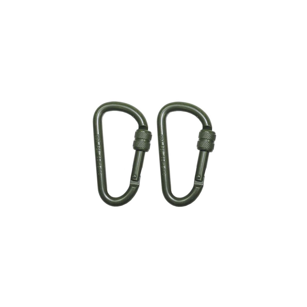 MFH Karabiner mit Schraubverschluss, oliv, 2er Pack, 8 mm x 8 cm