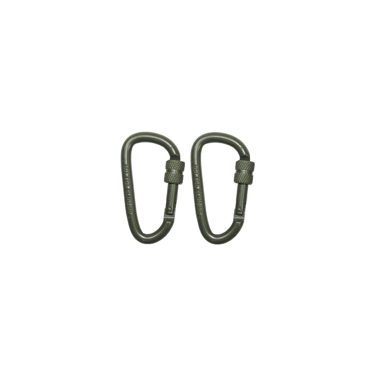 MFH Karabiner mit Schraubverschluss, oliv, 2er Pack, 6 mm x 6 cm