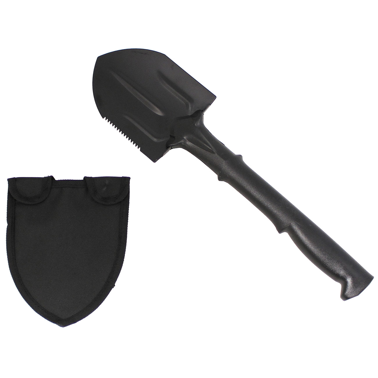 MFH Feldspaten Nylonstiel mit Tasche schwarz