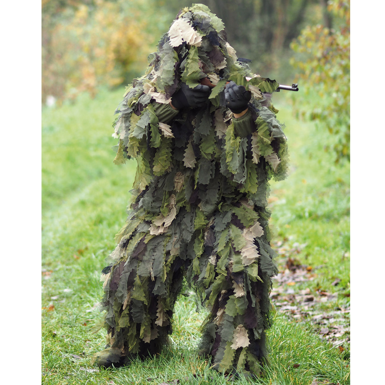 3D Tarnanzug Ghillie Suit Woodland Dschungel Camouflage Jagd Feuerfest 175-190cm 