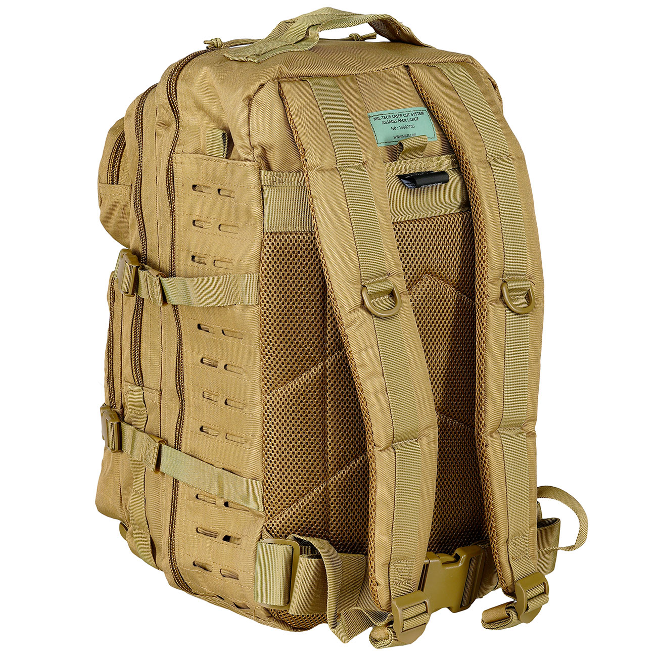 Mil-Tec Rucksack Assault Pack Laser Cut large 36L coyote Bild 3