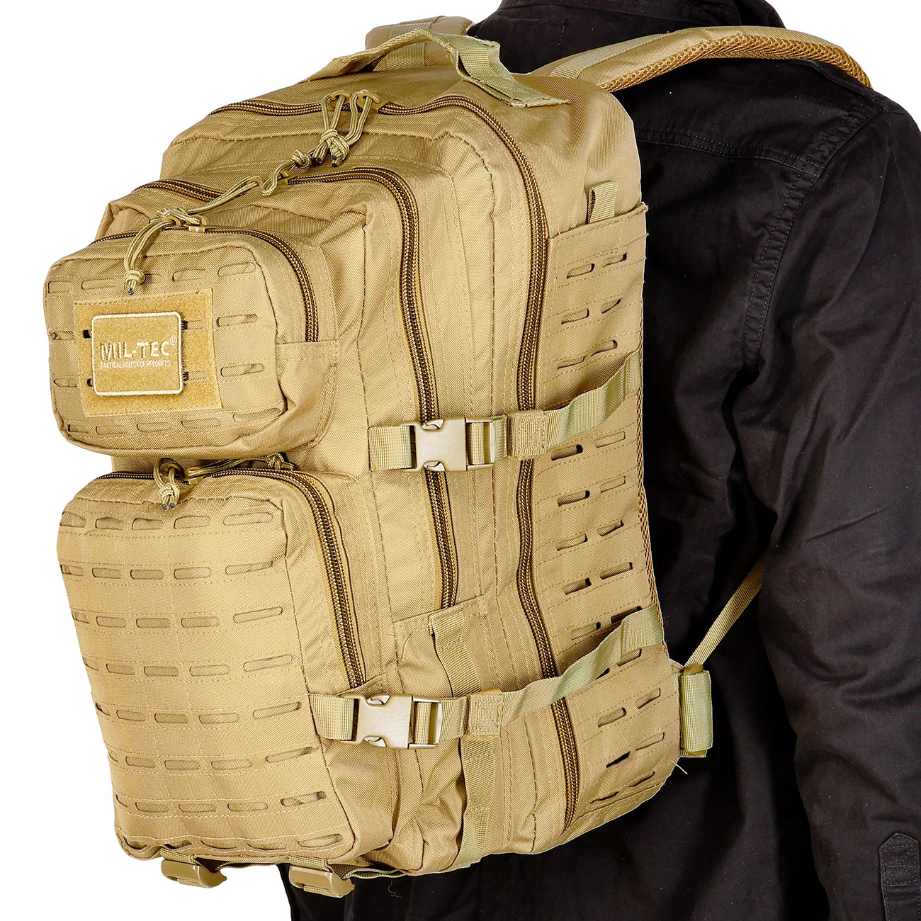 Mil-Tec Rucksack Assault Pack Laser Cut large 36L coyote Bild 5