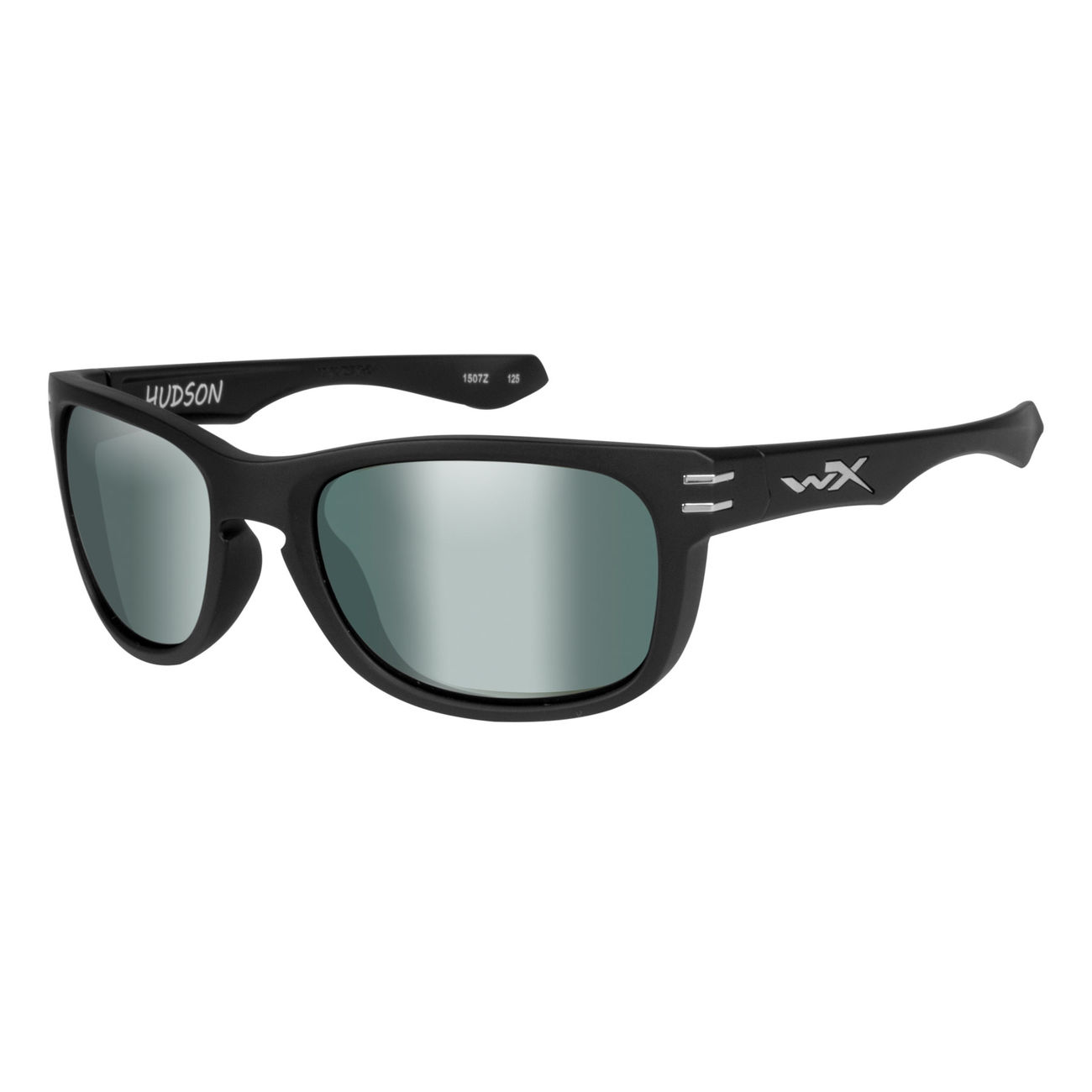 Wiley X Brille Hudson matt schwarz platinum flash green ...