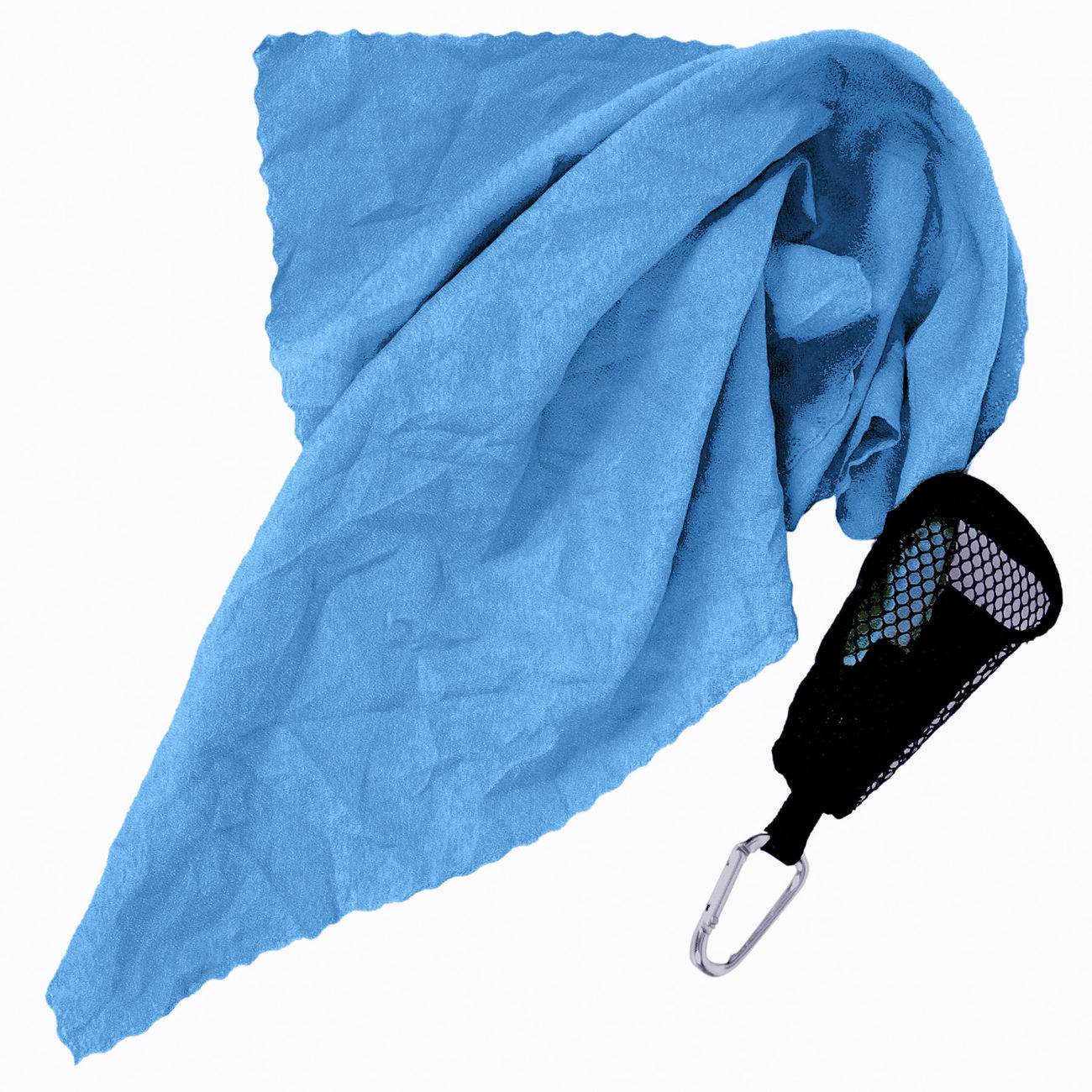 Relags Mini Handtuch 40 x 40 cm inkl. Karabiner-Netzbeutel blau Bild 1