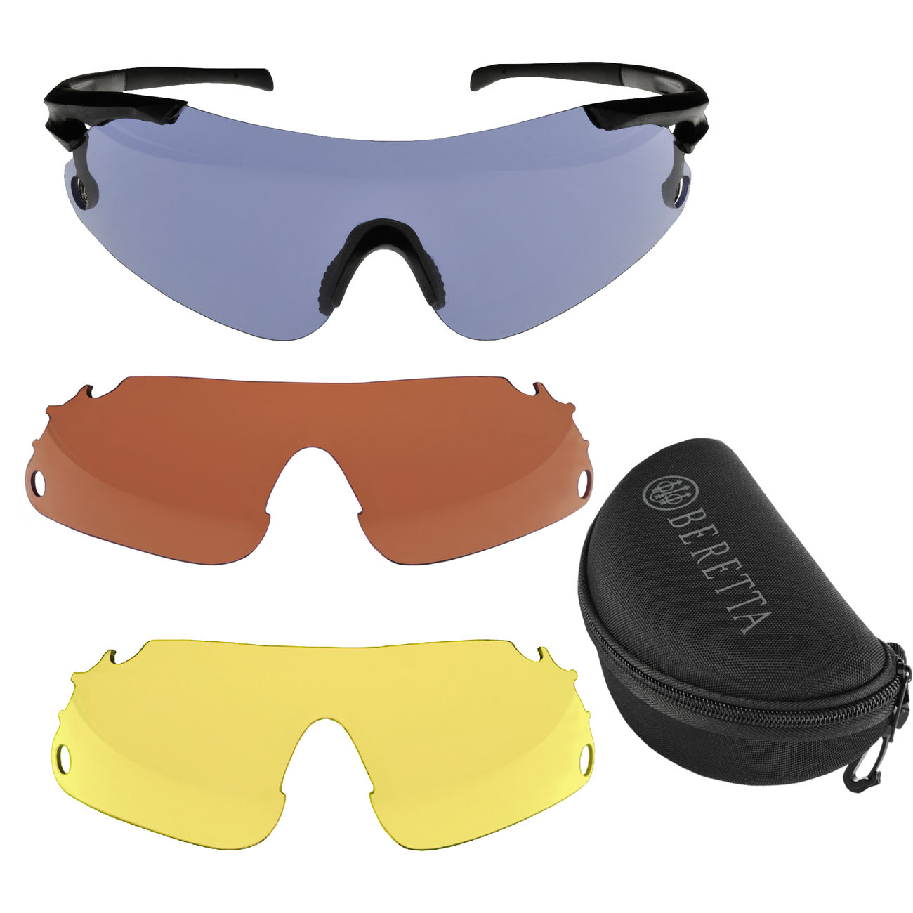 Beretta Schiebrillen Set mit 3 Wechsellinsen und Etui