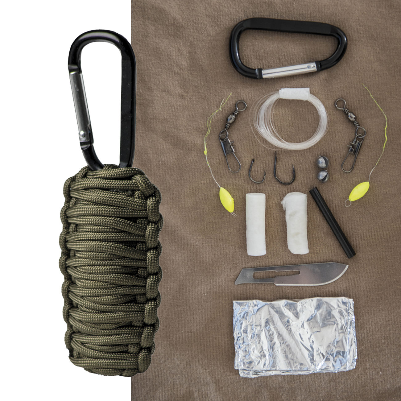 Mil-Tec Paracord Survival Kit small oliv