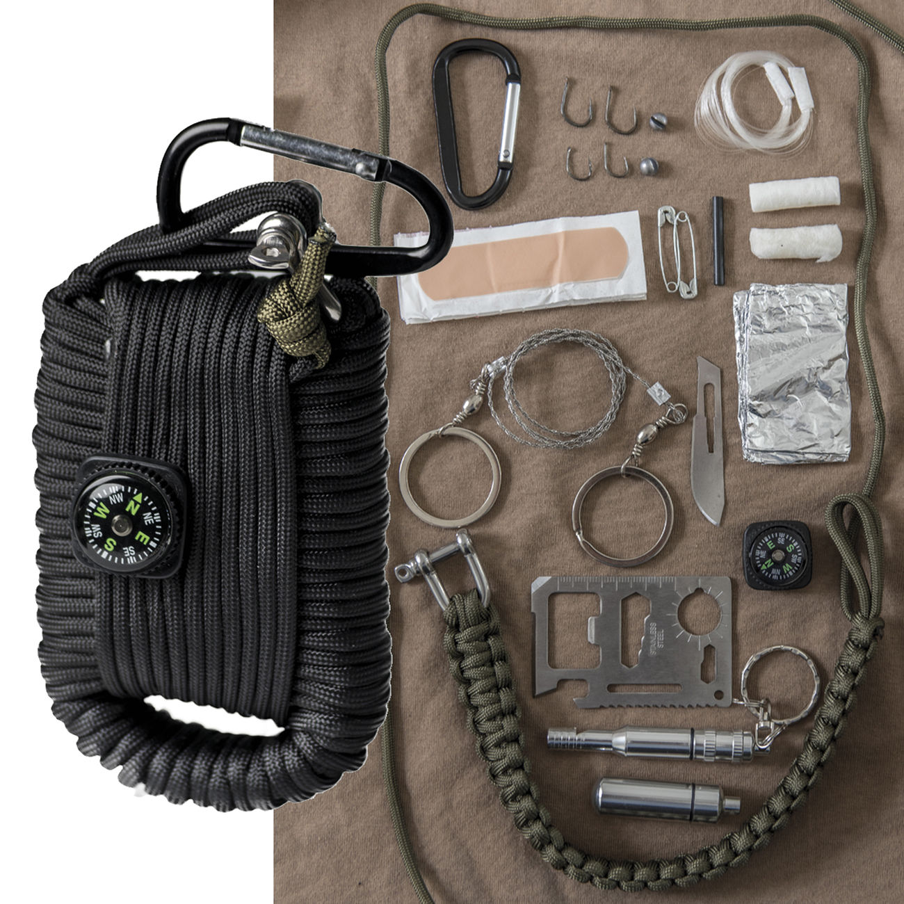 Mil-Tec Paracord Survival Kit large schwarz