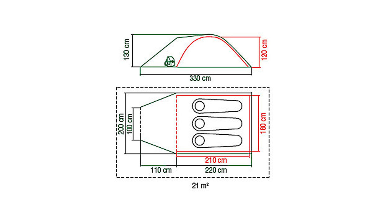 Coleman Zelt Kobuk 3 plus 3 Personen grn Bild 2